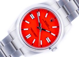 Rolex Oyster Perpetual 41 124300 (2021) - Rood wijzerplaat 41mm Staal