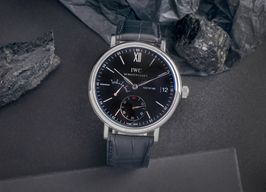 IWC Portofino Hand-Wound IW510102 (Unknown (random serial)) - Black dial 45 mm Steel case