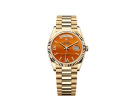 Rolex Day-Date 36 128238 (2025) - Orange dial 36 mm Yellow Gold case