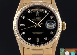 Rolex Day-Date 36 18238 (1989) - Zwart wijzerplaat 36mm Geelgoud