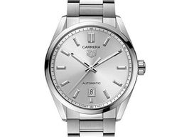 TAG Heuer Carrera Calibre 5 WBN2111.BA0639 (2026) - Grijs wijzerplaat 39mm Staal