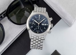 IWC Pilot Chronograph IW370605 (2000) - Zwart wijzerplaat 39mm Staal