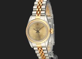 Rolex Oyster Perpetual 67193 (1990) - Champagne dial 26 mm Gold/Steel case