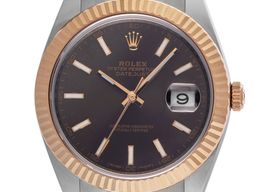 Rolex Datejust 41 126331 (2016) - Brown dial 41 mm Gold/Steel case