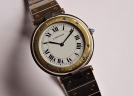 Cartier Santos 8192 (1985) - Wit wijzerplaat 33mm Goud/Staal