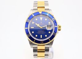 Rolex Submariner Date 16613 (2000) - Blauw wijzerplaat 40mm Goud/Staal