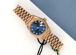 Rolex Lady-Datejust 69178 (1993) - Blauw wijzerplaat 26mm Geelgoud