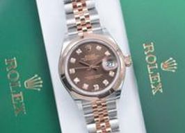 Rolex Lady-Datejust 279161 (2024) - Brown dial 28 mm Gold/Steel case