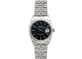 Rolex Datejust 36 16014 (Onbekend (willekeurig serienummer)) - Zwart wijzerplaat 36mm Staal