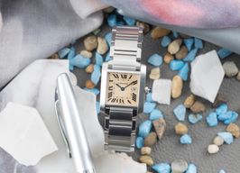 Cartier Tank Française W51011Q3 (Onbekend (willekeurig serienummer)) - Zilver wijzerplaat 25mm Staal