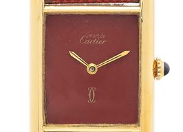 Cartier Tank 6 (Unknown (random serial)) - Red dial 30 mm Silver case