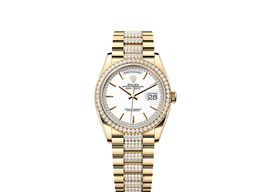 Rolex Day-Date 36 128348RBR (2025) - Wit wijzerplaat 36mm Geelgoud