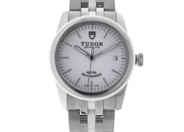 Tudor Glamour Date 55010W (2013) - Wit wijzerplaat 36mm Staal