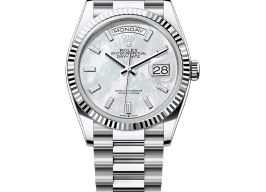 Rolex Day-Date 36 128236 (2025) - Wit wijzerplaat 36mm Platina