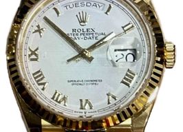 Rolex Day-Date 36 128238 (2023) - White dial 36 mm Yellow Gold case