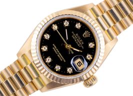 Rolex Lady-Datejust 69178 (1989) - Black dial 26 mm Yellow Gold case