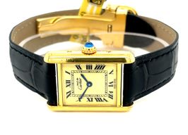 Cartier Tank Vermeil 5057001 (Unknown (random serial)) - Yellow dial 20 mm Silver case
