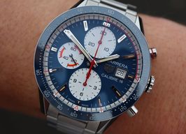 TAG Heuer Carrera Calibre 16 CV201AR.BA0715 (2021) - Blauw wijzerplaat 41mm Staal