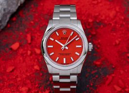 Rolex Oyster Perpetual 31 277200 (2021) - Rood wijzerplaat 31mm Staal