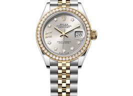 Rolex Lady-Datejust 279383RBR (2025) - Zilver wijzerplaat 28mm Goud/Staal