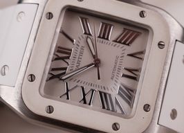 Cartier Santos 100 2878 (Onbekend (willekeurig serienummer)) - Wit wijzerplaat 44mm Staal