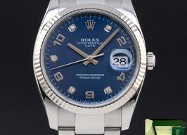 Rolex Oyster Perpetual Date 115234 (2007) - Blue dial 34 mm Steel case