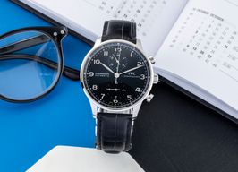 IWC Portuguese Chronograph IW371447 (Unknown (random serial)) - Black dial 41 mm Steel case