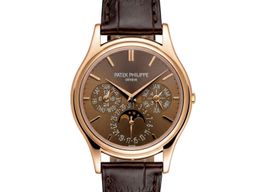 Patek Philippe Perpetual Calendar 5140R-001 (2016) - Bruin wijzerplaat 37mm Roségoud