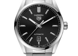 TAG Heuer Carrera Calibre 5 WBN2110.BA0639 (2024) - Zwart wijzerplaat 39mm Staal