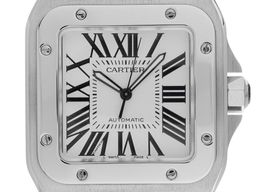 Cartier Santos 100 W200737G (2007) - Silver dial 38 mm Steel case