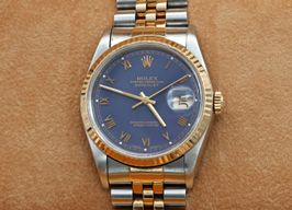 Rolex Datejust 36 16233 (Unknown (random serial)) - Blue dial 36 mm Gold/Steel case