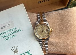 Rolex Lady-Datejust 69173 (1992) - Champagne wijzerplaat 26mm Goud/Staal