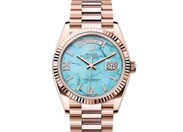 Rolex Day-Date 36 128235-0064 (2024) - Blue dial 36 mm Rose Gold case