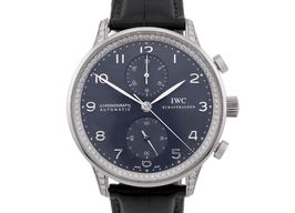 IWC Portuguese Chronograph IW371439 (2006) - Grey dial 41 mm White Gold case