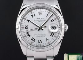 Rolex Oyster Perpetual Date 115210 (2007) - Wit wijzerplaat 34mm Staal