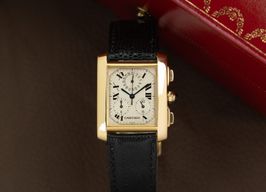 Cartier Tank Française 1830 (1998) - Silver dial 28 mm Yellow Gold case