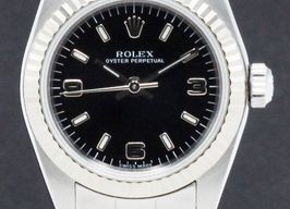 Rolex Oyster Perpetual 26 76094 (2000) - Zwart wijzerplaat 26mm Staal