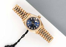 Rolex Lady-Datejust 69178 (1995) - Blauw wijzerplaat 26mm Geelgoud