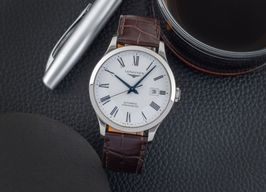 Longines Record L2.821.4.11.2 (Onbekend (willekeurig serienummer)) - Wit wijzerplaat 40mm Staal