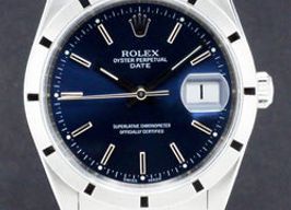 Rolex Oyster Perpetual Date 15210 (2000) - Blauw wijzerplaat 34mm Staal