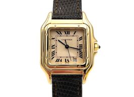 Cartier Tank Américaine 1740 (Unknown (random serial)) - Yellow dial 27 mm Yellow Gold case