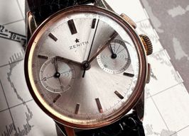 Zenith Vintage `146 (1956) - Silver dial 35 mm Yellow Gold case