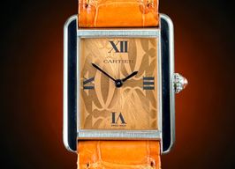 Cartier Tank Solo 2716 (2005) - Oranje wijzerplaat 24mm Zilver