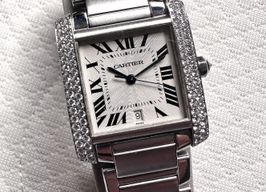 Cartier Tank Française 2366 (2010) - Silver dial 28 mm White Gold case