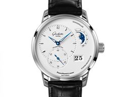 Glashütte Original PanoMaticLunar 1-90-02-42-32-05 (2022) - Zilver wijzerplaat 40mm Staal