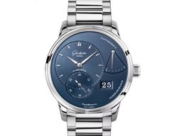 Glashütte Original PanoReserve 1-65-01-26-12-71 (2023) - Blauw wijzerplaat 40mm Staal