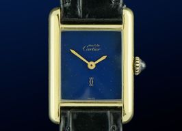 Cartier Tank Vermeil 5057001 (1985) - Blue dial 20 mm Silver case