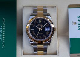 Rolex Datejust II 116333 (2017) - Zwart wijzerplaat 41mm Goud/Staal