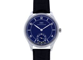 IWC Portuguese Hand-Wound IW544501 (Onbekend (willekeurig serienummer)) - Zwart wijzerplaat 44mm Staal