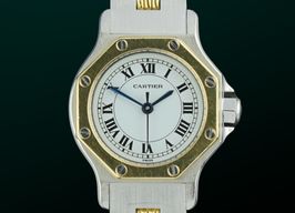 Cartier Santos 0907 (1990) - Wit wijzerplaat 25mm Goud/Staal